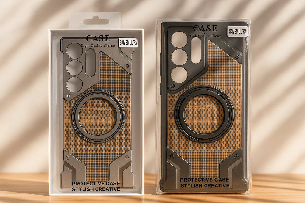 Heavy-Duty Armor Woven Back Case – Magnetic Ring Edition - Qevolta.store